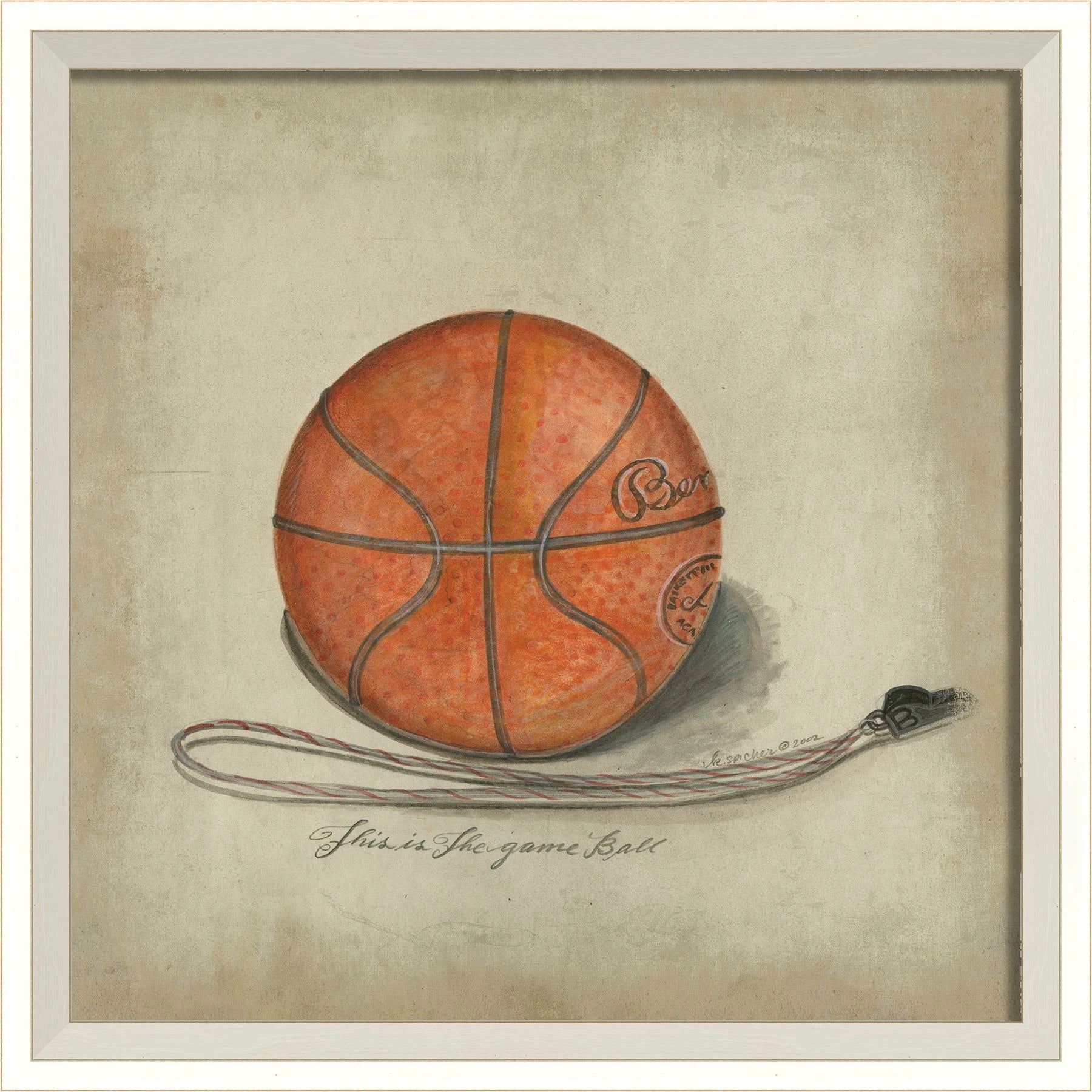 Basketball and Whistle Art Signed by Artist Kolene Spicher