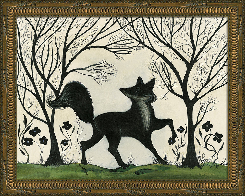 Fox Silhouette Art — Facing Right | Signed by Kolene Spicher