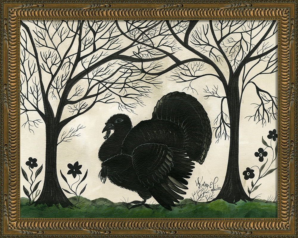 Turkey Silhouette Art — Facing Left | Signed by Kolene Spicher
