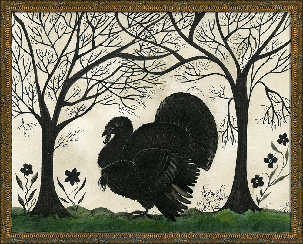 Turkey Silhouette Art — Facing Left | Signed by Kolene Spicher