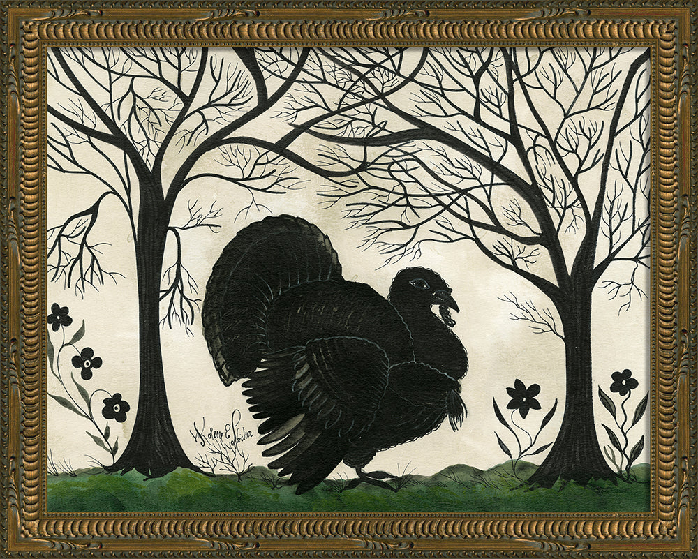 Turkey Silhouette Art — Facing Right | Signed by Kolene Spicher