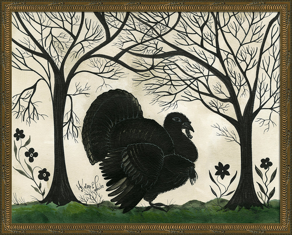 Turkey Silhouette Art — Facing Right | Signed by Kolene Spicher
