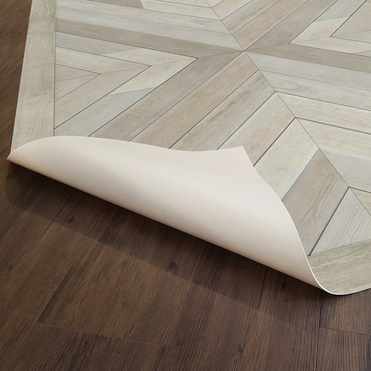 Bohemian Alps Washable Vinyl Area Rugs | Norwegian Wood Collection | White Washed Wood Design