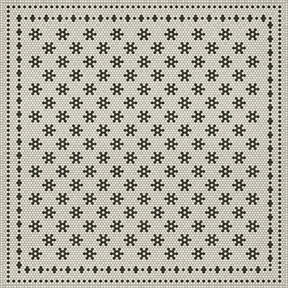 mosaic B- Clemont vinyl mat-rug-runner - Interior Mojo llc