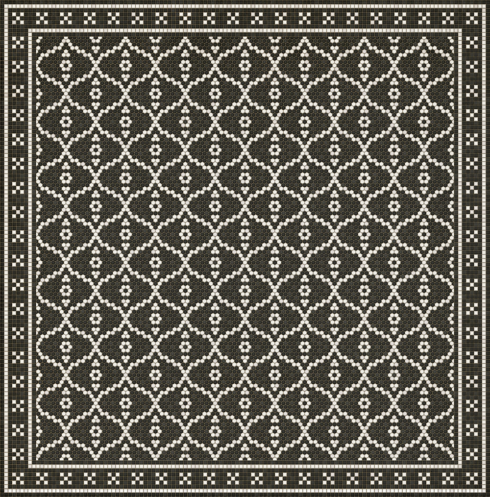 Mosaic F - Kingsbridge Road Washable Vinyl Area Rugs