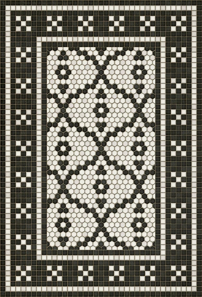 Pelham Bay Park Mosaic Washable Vinyl Area Rug | Commercial & Home Decor