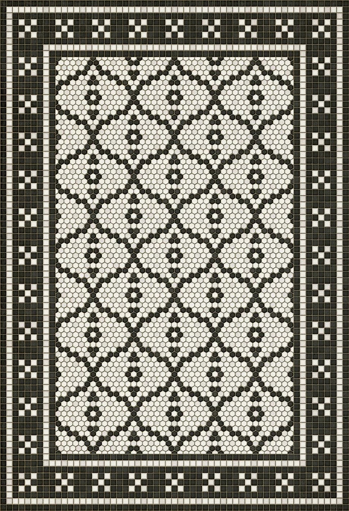 Pelham Bay Park Mosaic Washable Vinyl Area Rug | Commercial & Home Decor