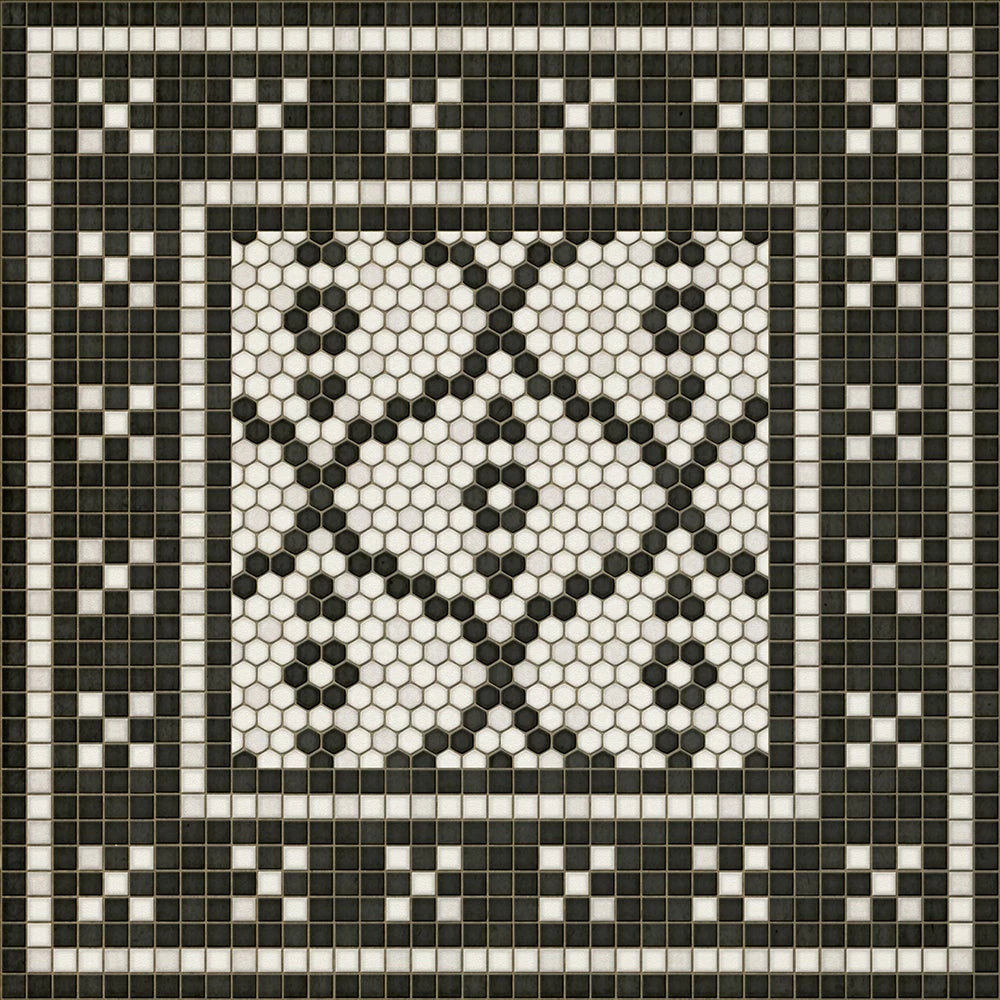 Pelham Bay Park Mosaic Washable Vinyl Area Rug | Commercial & Home Decor