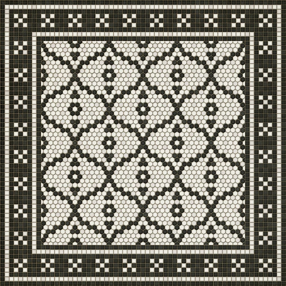 Pelham Bay Park Mosaic Washable Vinyl Area Rug | Commercial & Home Decor