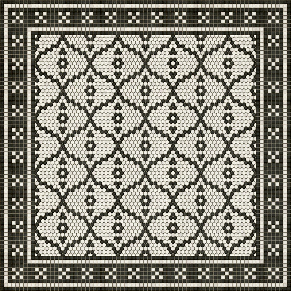 Pelham Bay Park Mosaic Washable Vinyl Area Rug | Commercial & Home Decor