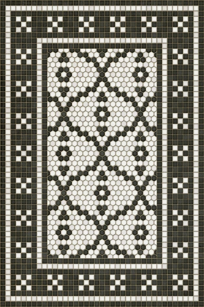 Pelham Bay Park Mosaic Washable Vinyl Area Rug | Commercial & Home Decor