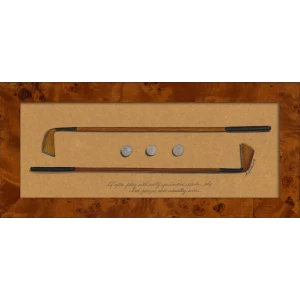 Signed Golf Art by Kolene Spicher | Burl Wood Frame | Home & Office Decor