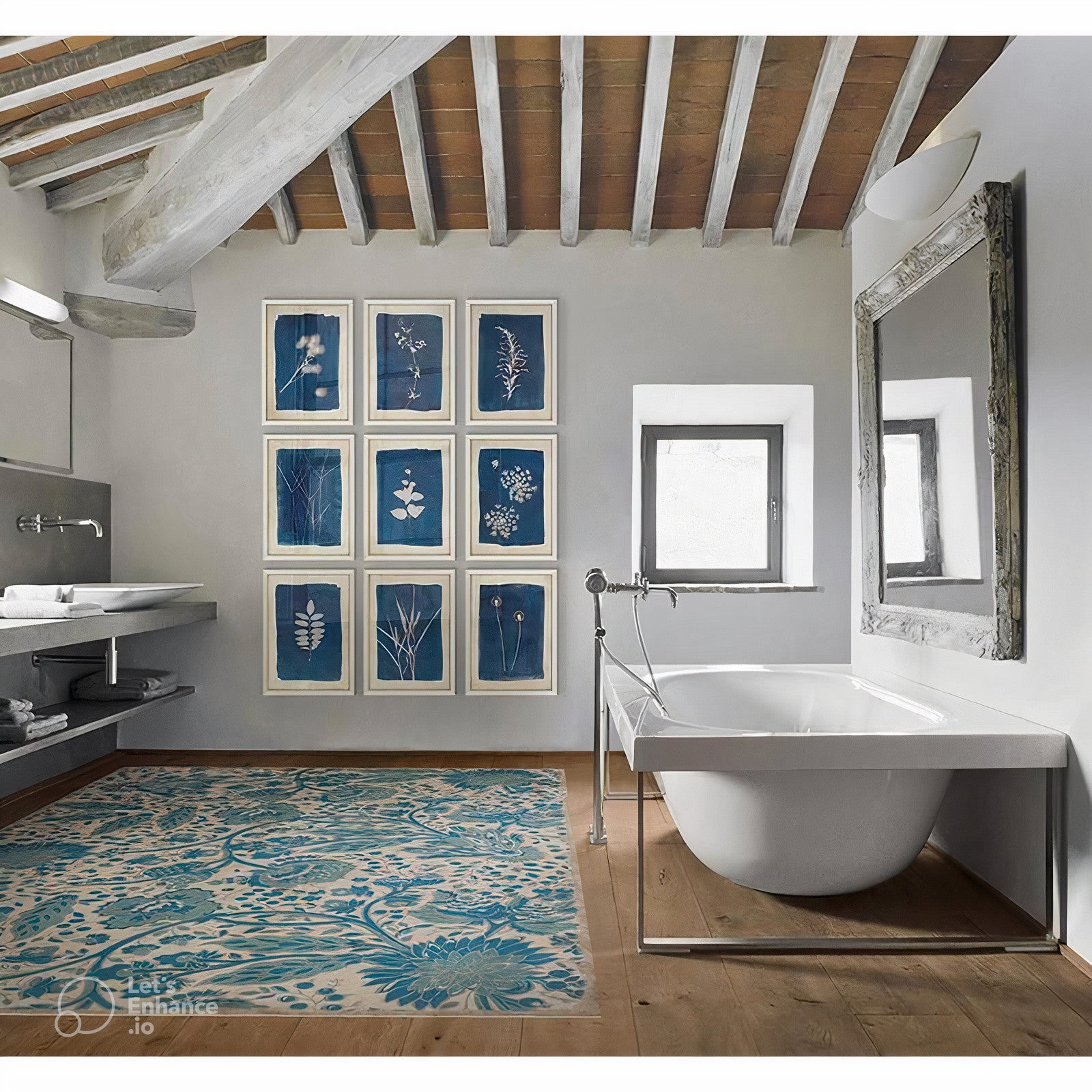 Plants on Blue Art Series