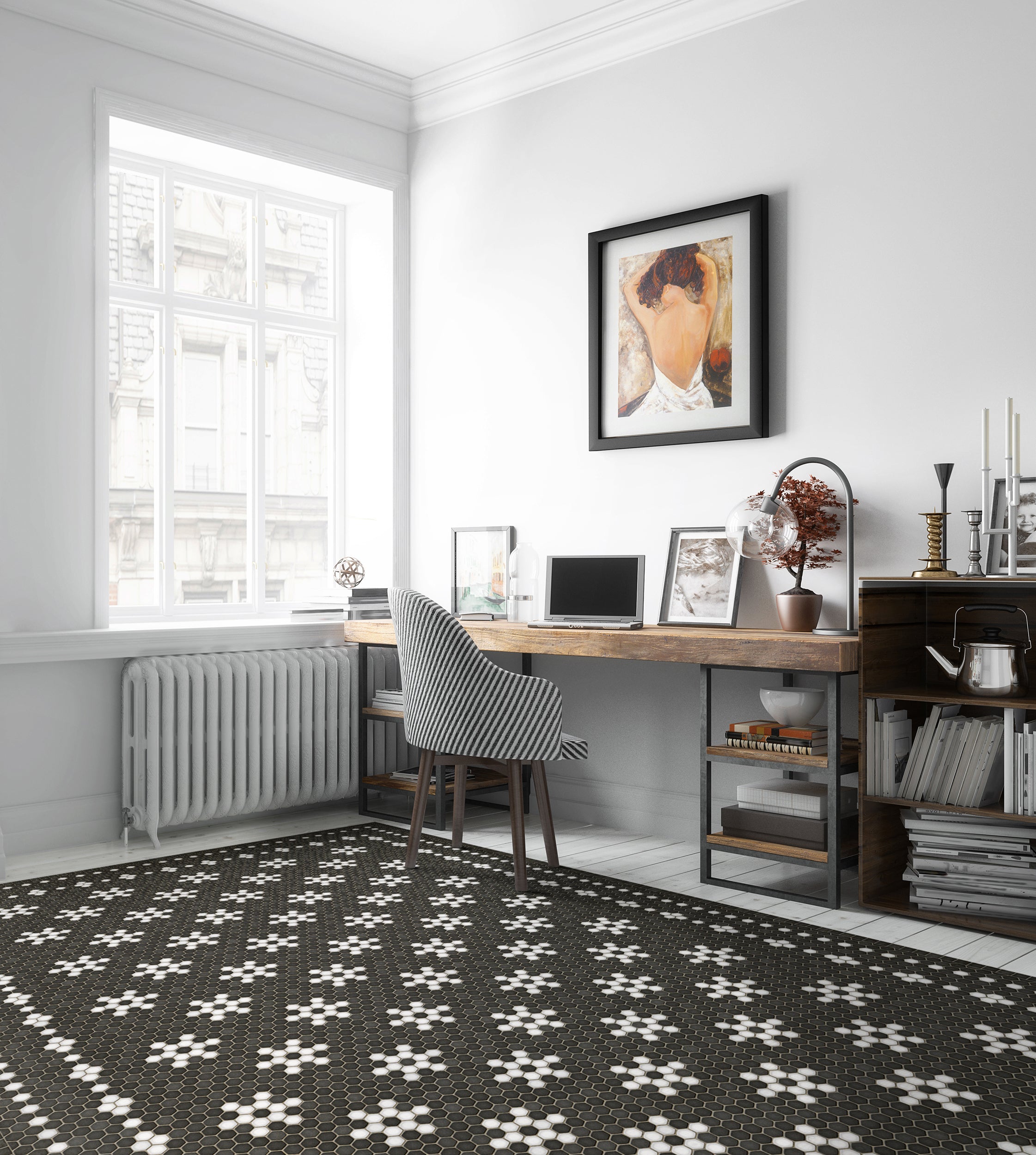 Mosaico B - Alfombra de vinilo Clemont