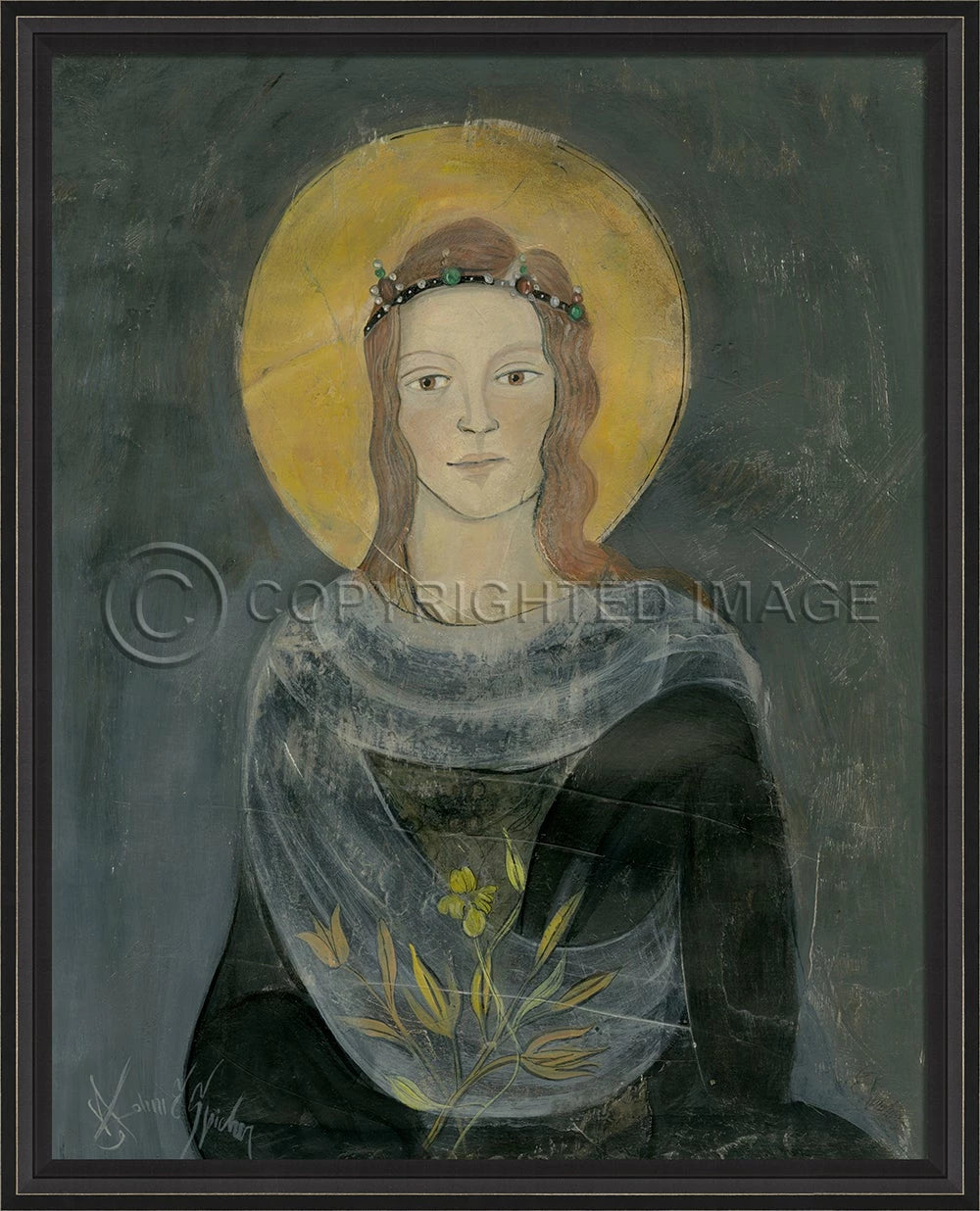 Saint Catherine on Gray Large 33.625" x 41.625" | Signed Edition by Kolene Spicher