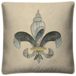 vintage 'Fleur de Lis 1' throw pillow - Interior Mojo llc