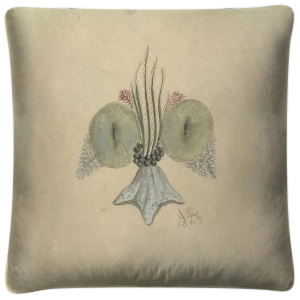 vintage 'Fleur de Lis 3' throw pillow - Interior Mojo llc