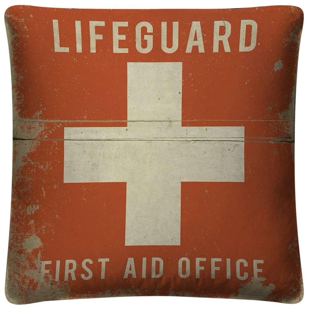 vintage 'Lifeguard" throw pillow - Interior Mojo llc