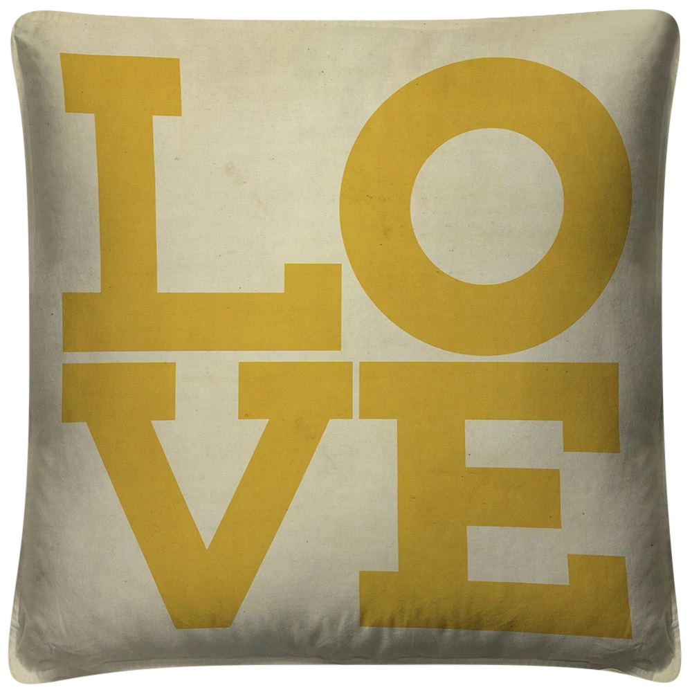 vintage 'Yellow LOVE' throw pillow - Interior Mojo llc