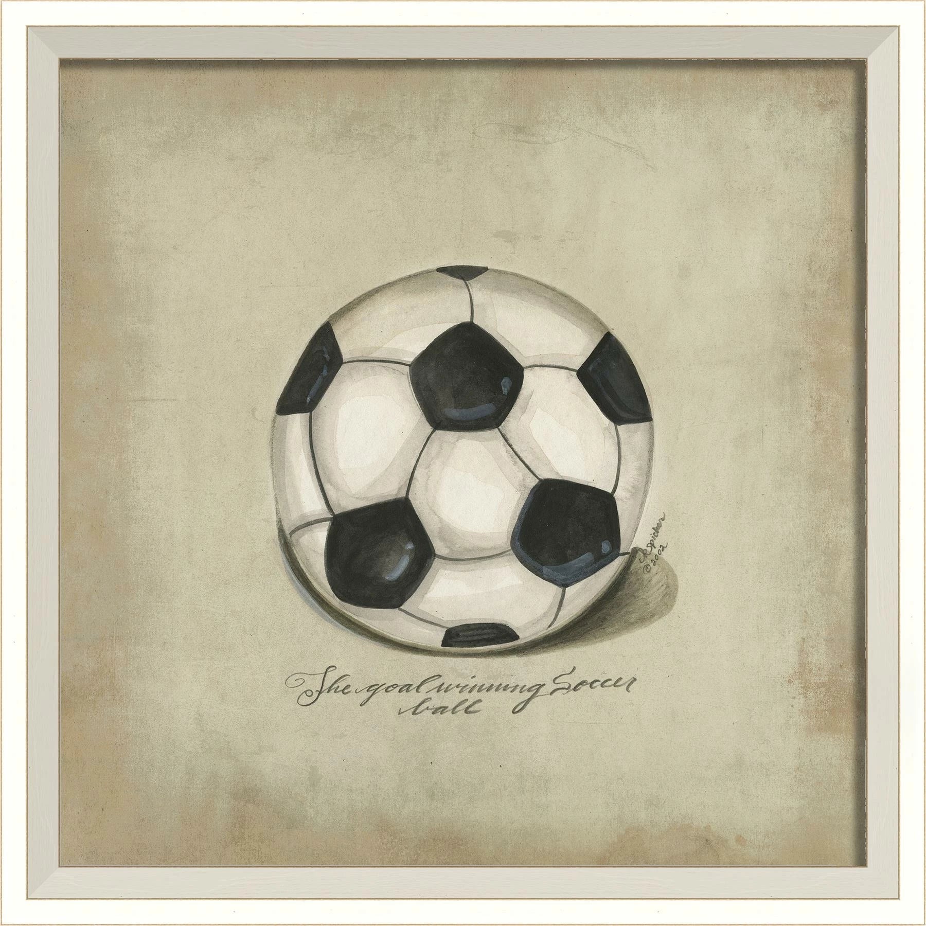 'soccer ball' vintage art - Interior Mojo llc