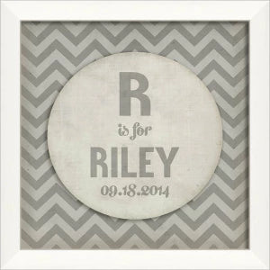 'custom birthday art - gray chevron' - Interior Mojo llc