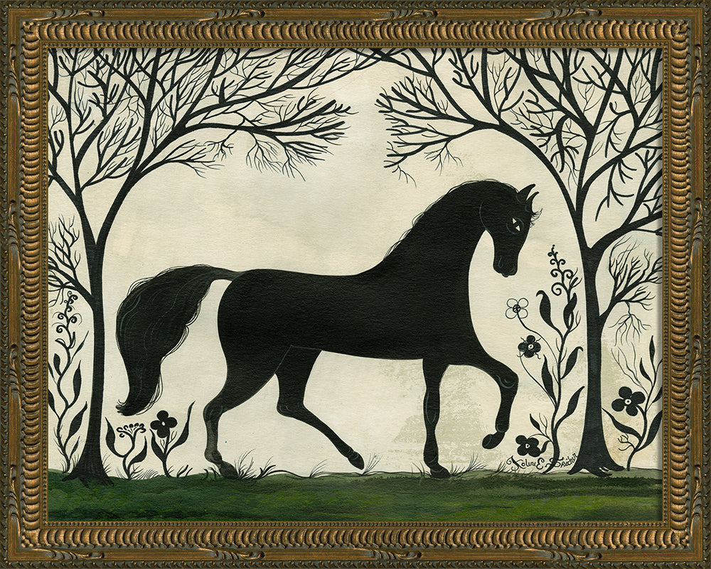 Horse Silhouette Art — Facing Right | Signed by Kolene Spicher