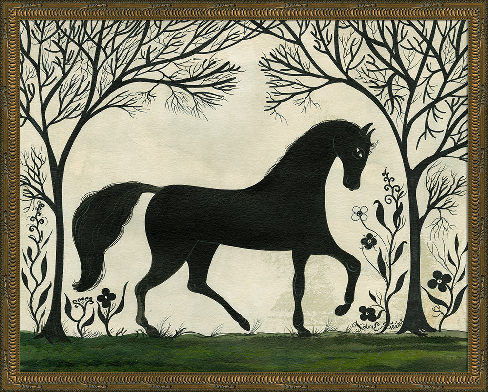 Horse Silhouette Art — Facing Right | Signed by Kolene Spicher
