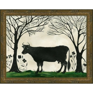 cow silhouette art (facing left) - Interior Mojo llc