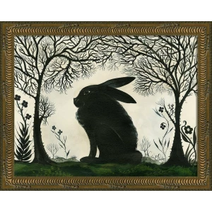 rabbit silhouette art (facing left) - Interior Mojo llc