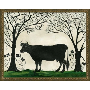 cow silhouette art (facing left) - Interior Mojo llc