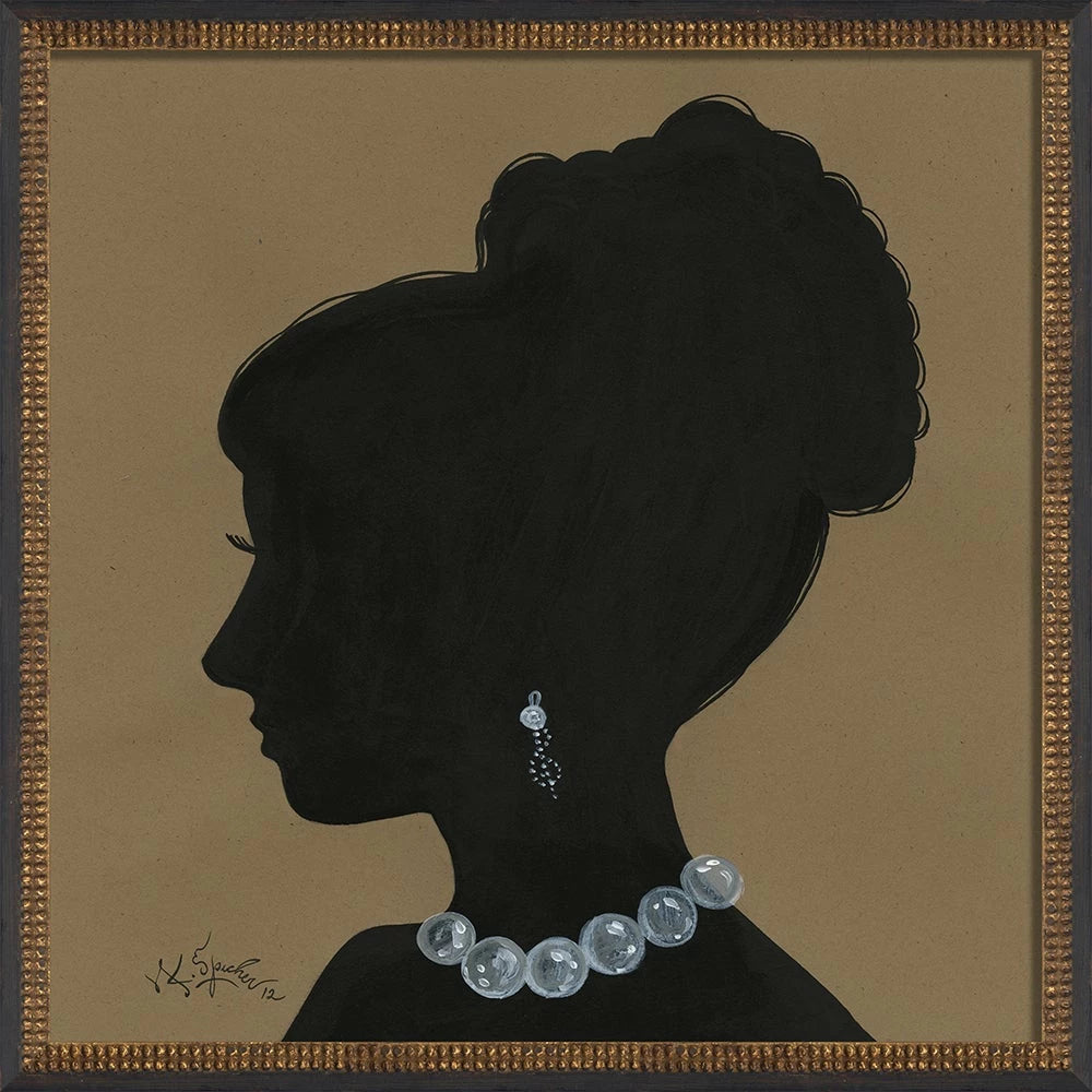 Lady Silhouette Art 09 - Black on Brown -  25x25 Signed Edition by Kolene Spicher