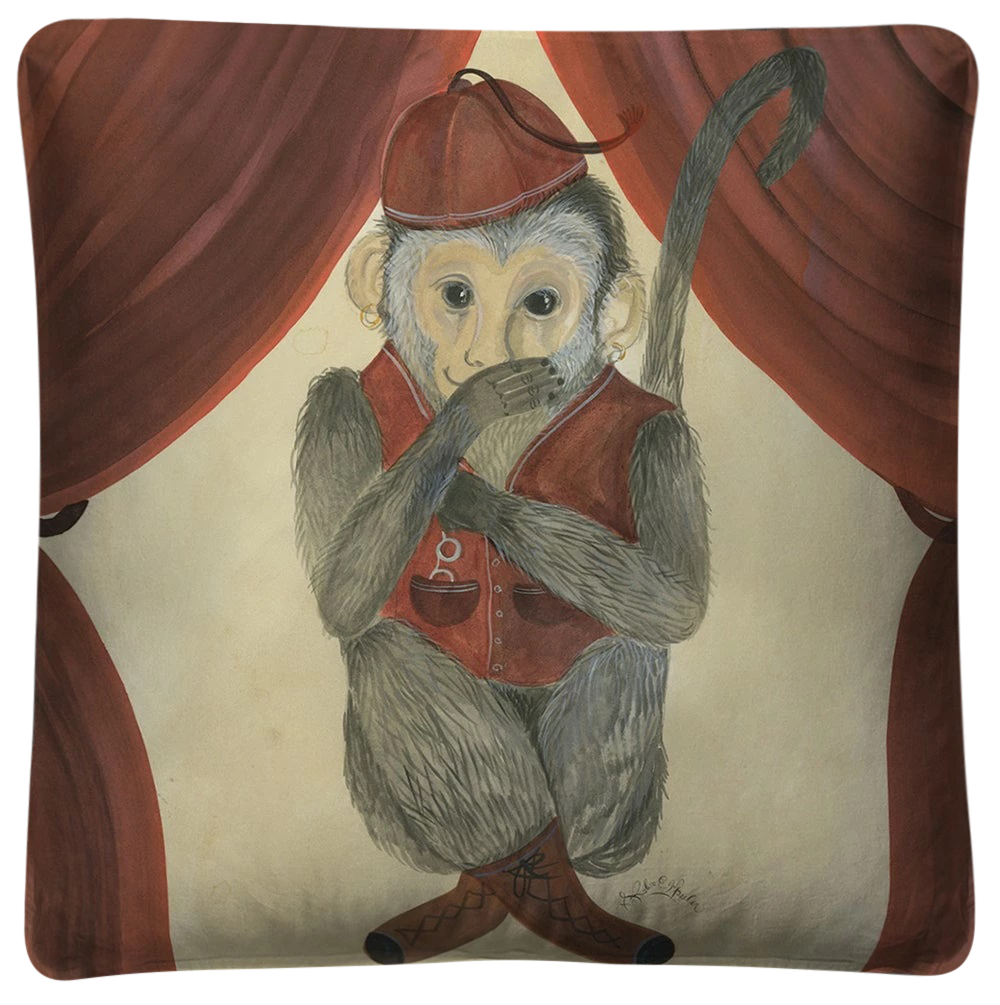 vintage 'Speak No Evil' throw pillow - Interior Mojo llc