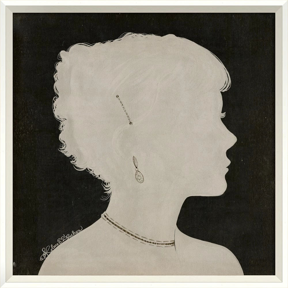 Lady Silhouette Art 06 - White and Black - 25x25 Signed Edition from  Kolene Spicher