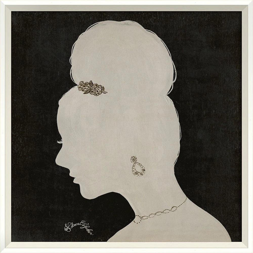 Lady Silhouette Art 07 - Black and white - 25x25 Signed Edition by Kolene Spicher