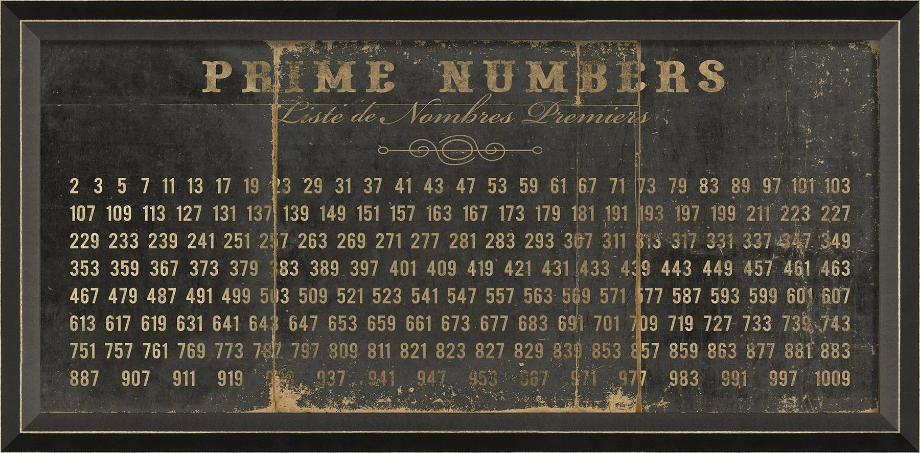 Prime Numbers on Black Print | Math Art | NeuroArt Design | Made in USA