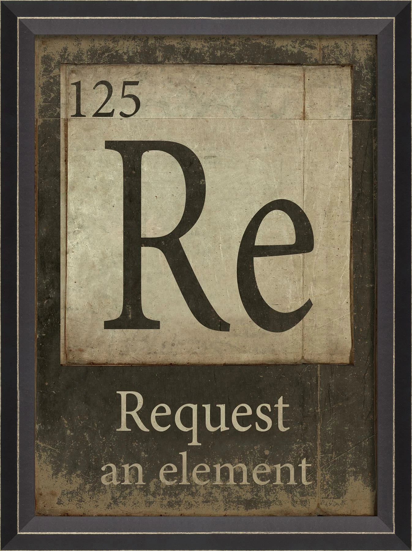 'Re 125' periodic table of elements art - Interior Mojo llc