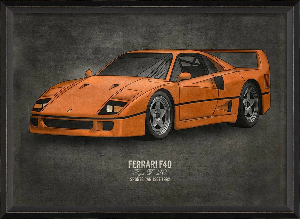 Ferrari F40 17×24 art - Interior Mojo llc