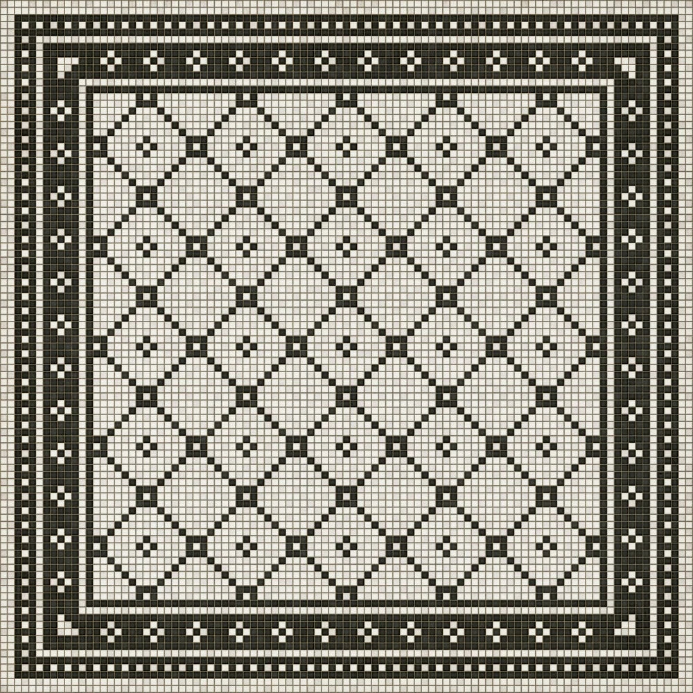 mosaic A- Allerton vinyl mat-rug-runner - Interior Mojo llc