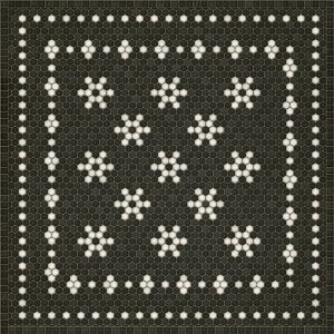 mosaic B- Belmont vinyl mat-rug-runner - Interior Mojo llc