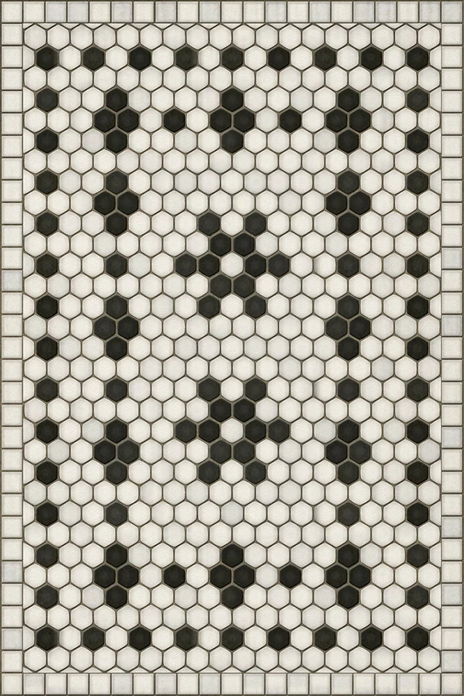 mosaic B- Clemont vinyl mat-rug-runner - Interior Mojo llc