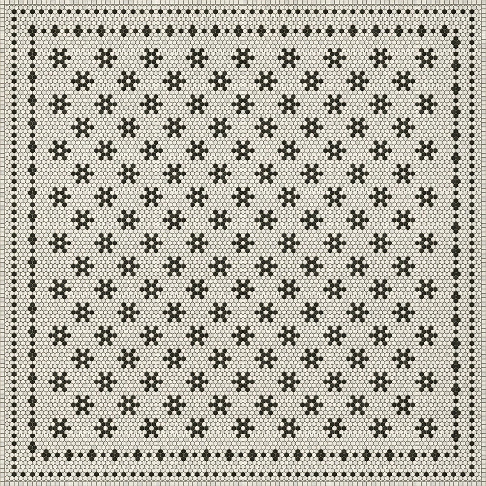 mosaic B- Clemont vinyl mat-rug-runner - Interior Mojo llc