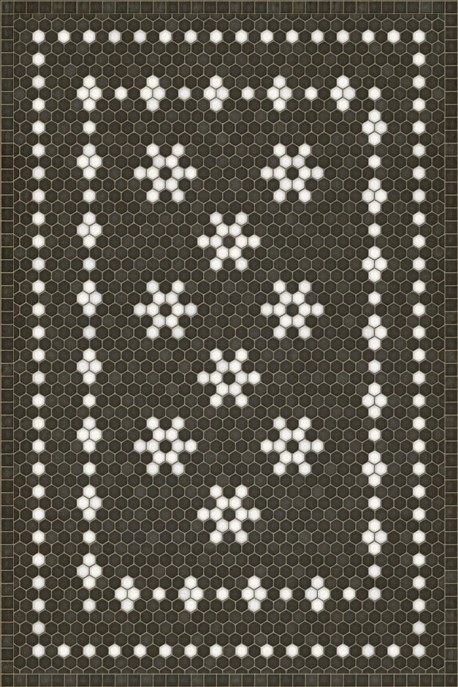 mosaic B- Belmont vinyl mat-rug-runner - Interior Mojo llc