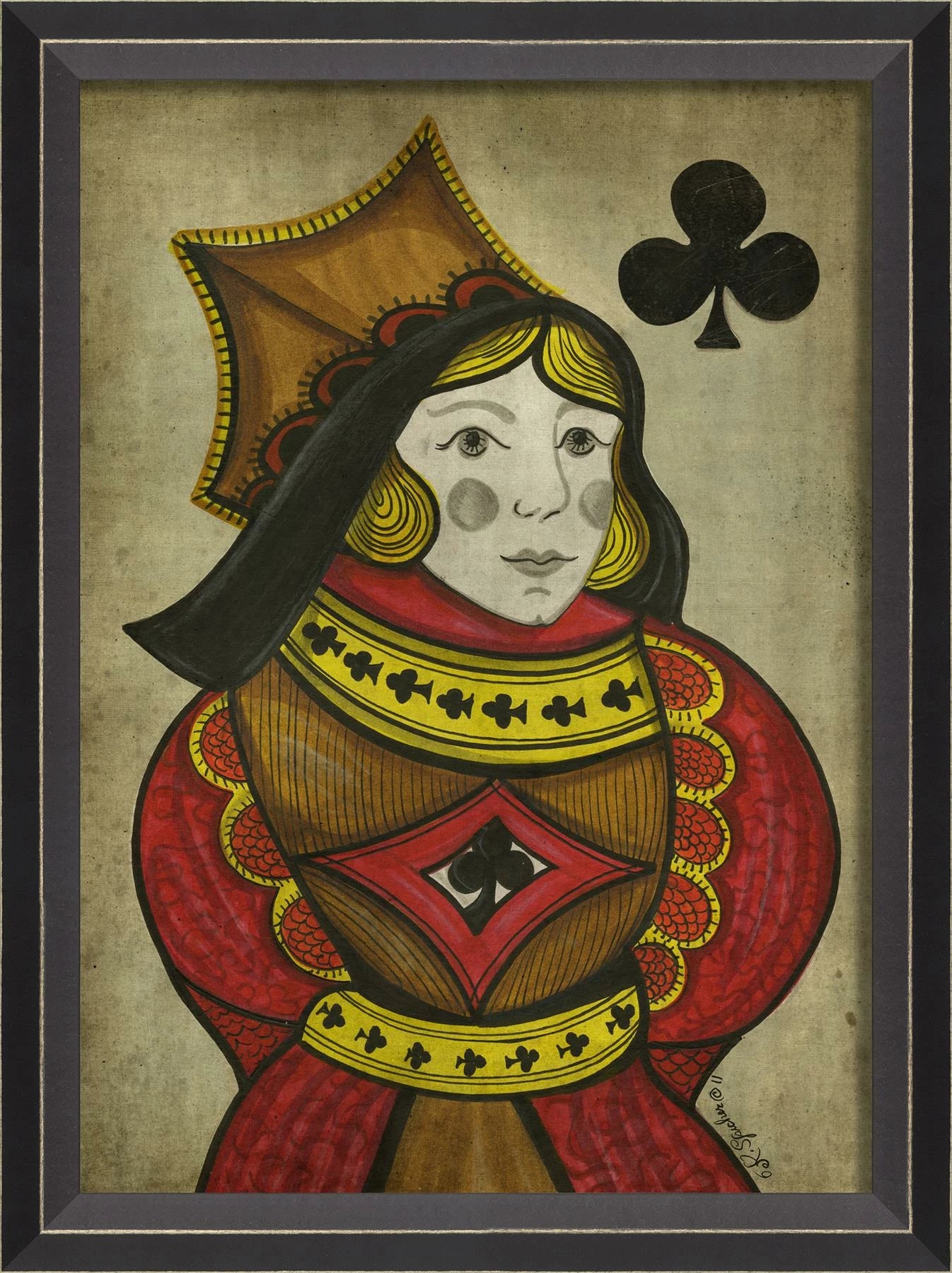 Queen of Clubs Wall Art