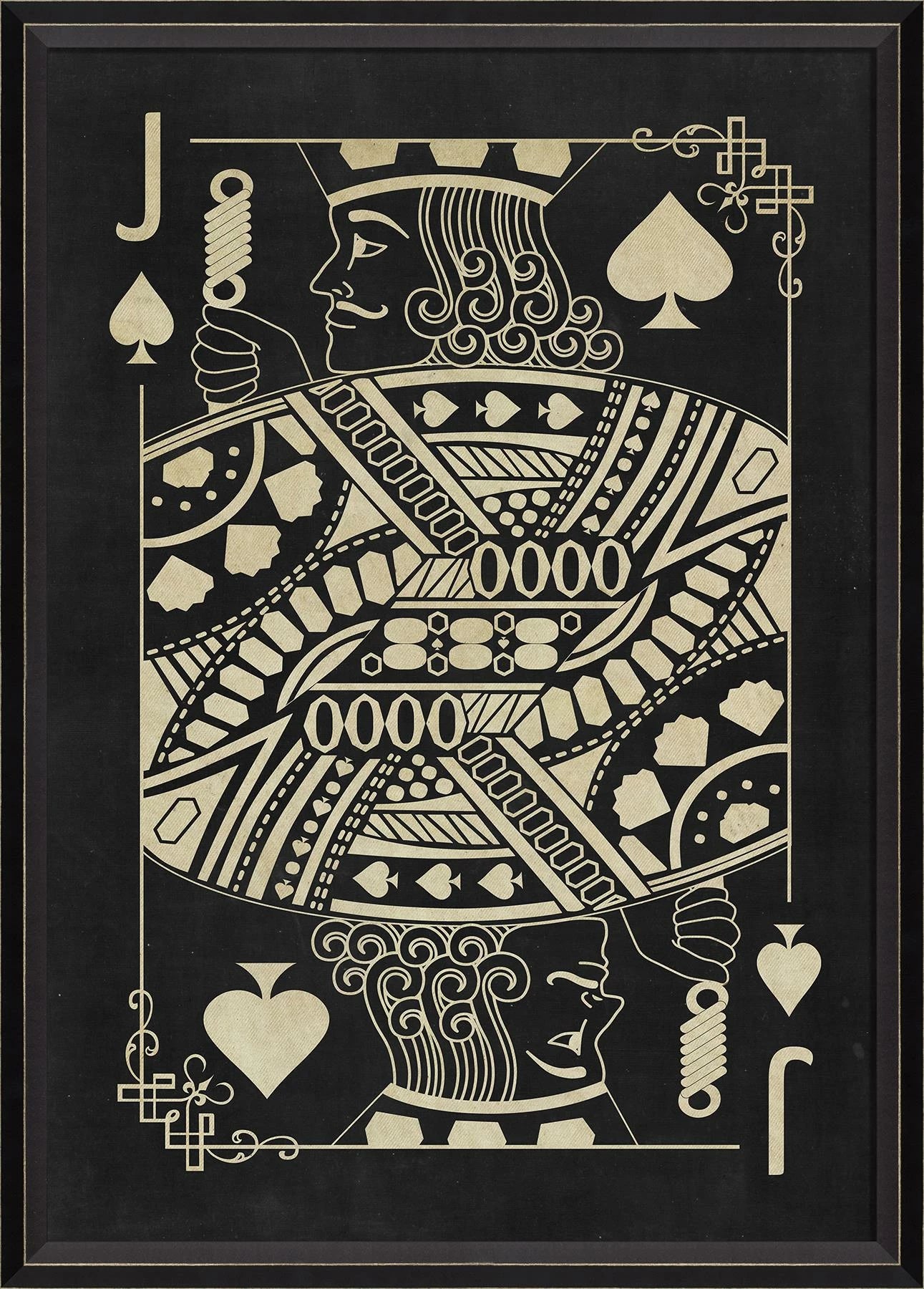 Jack of Spades White on Black Art