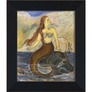 Mermaid On Rock Art - Signed Kolene Spicher Edition
