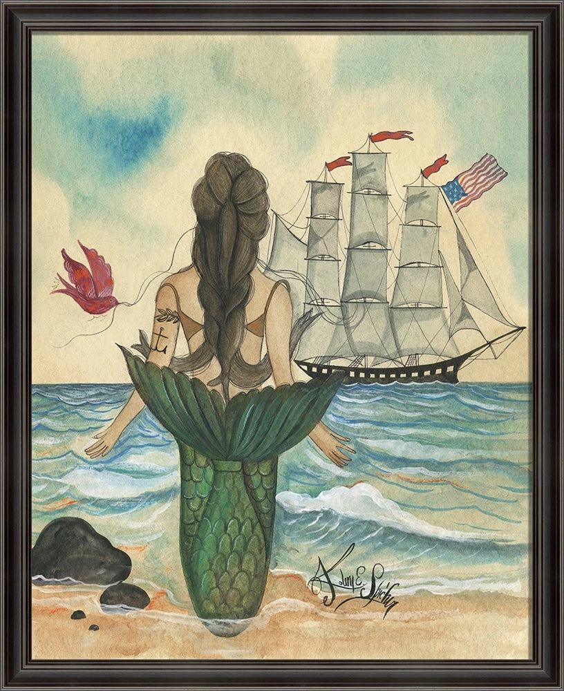 'Mermaid with Tattoo' -  Back View art - Interior Mojo llc