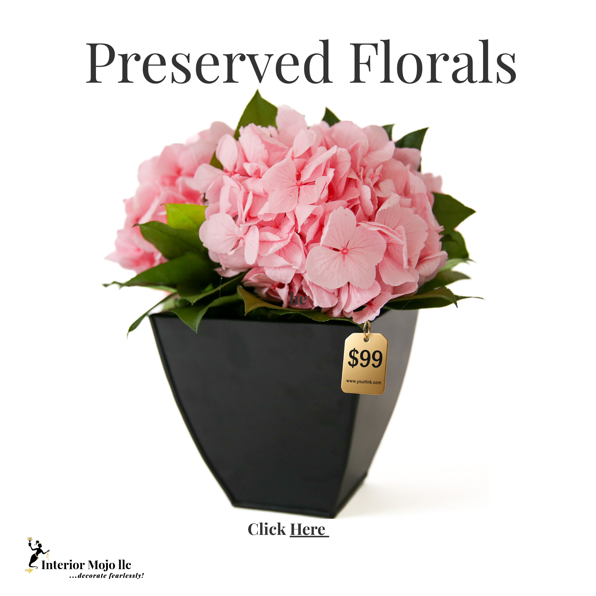 Preserved Hydrangeas in Ceramic Container | Real Florals