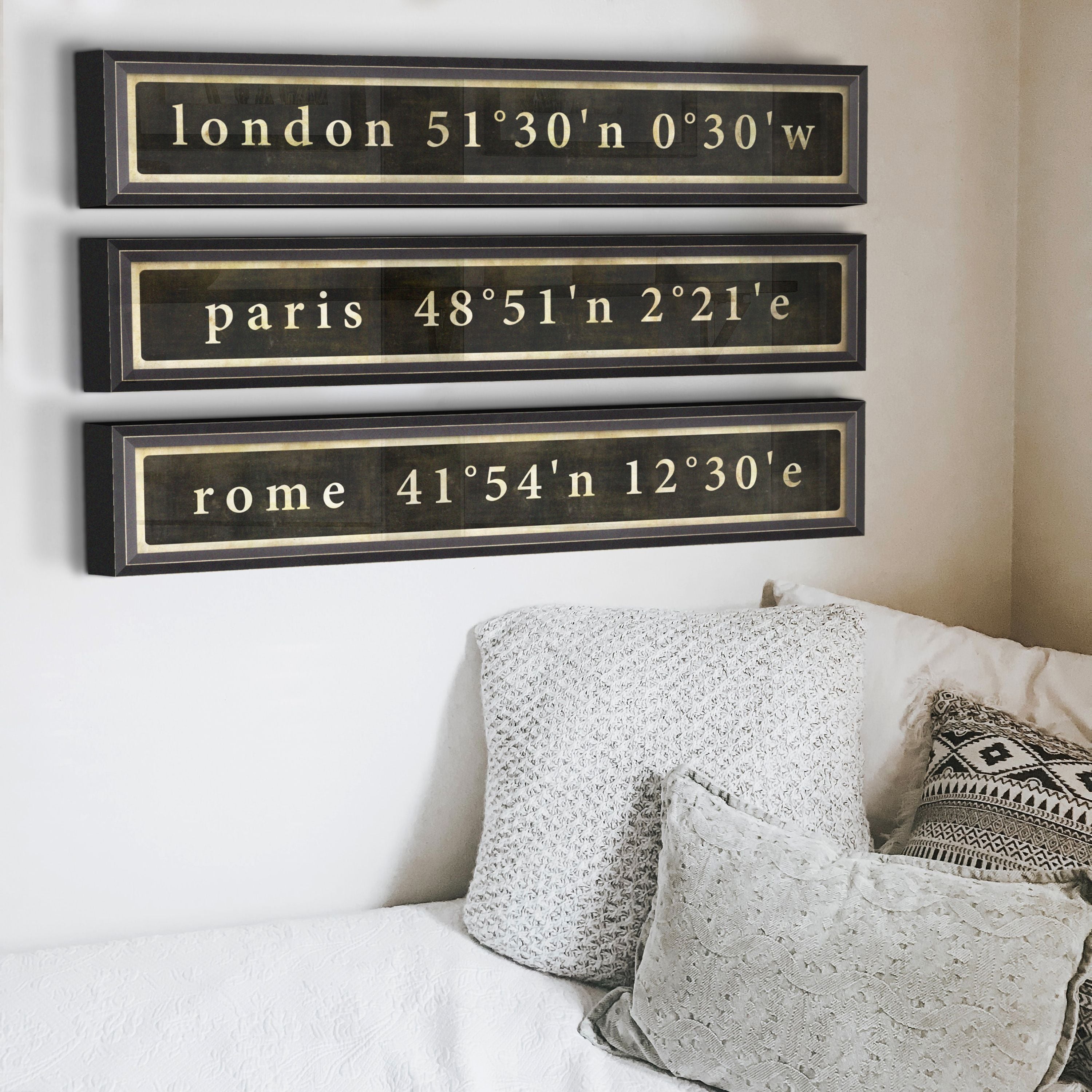 Custom Coordinates Art - Black or Wite