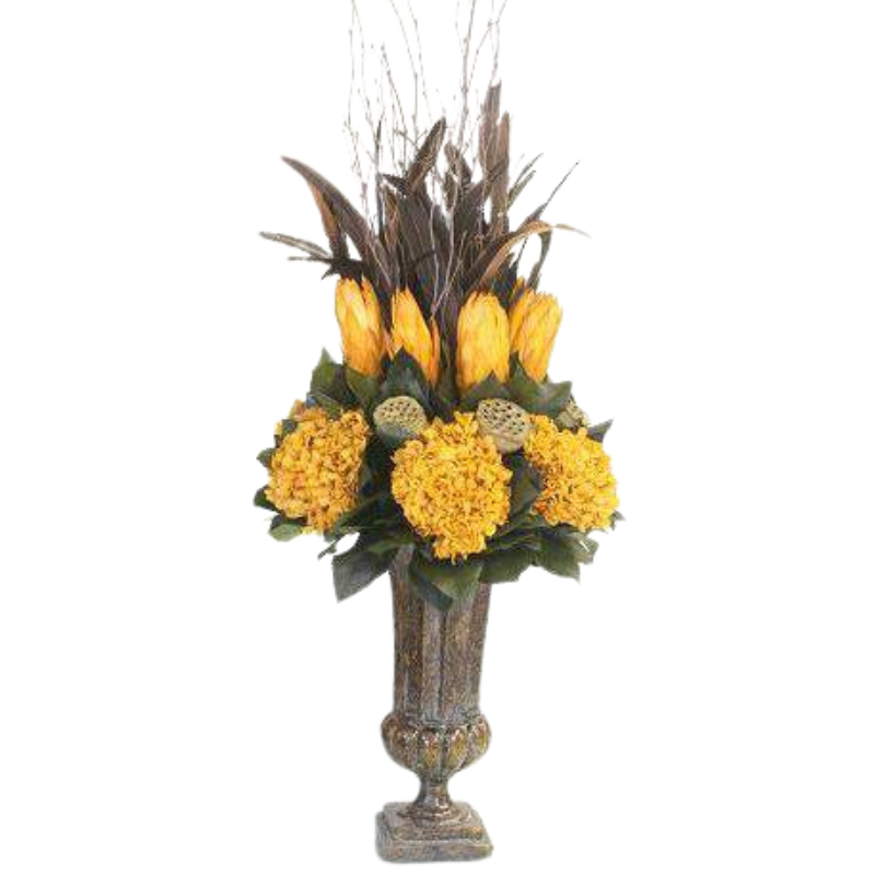 Fluted Golden Upright - Preserved Floral Arrangement