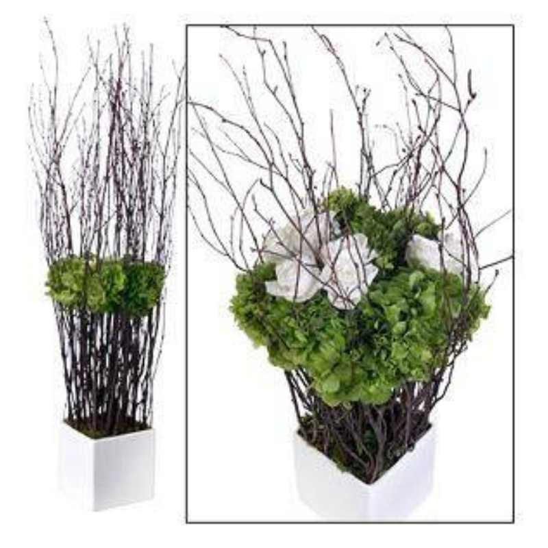 Birch Floral Topiary - 34" - Presertved Floral Arrangement - Interior Mojo llc